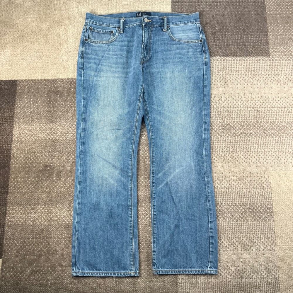 Gap Denim Boot Cut Jeans Mens 33x30 Blue Medium Wash Whiskering Cowboy